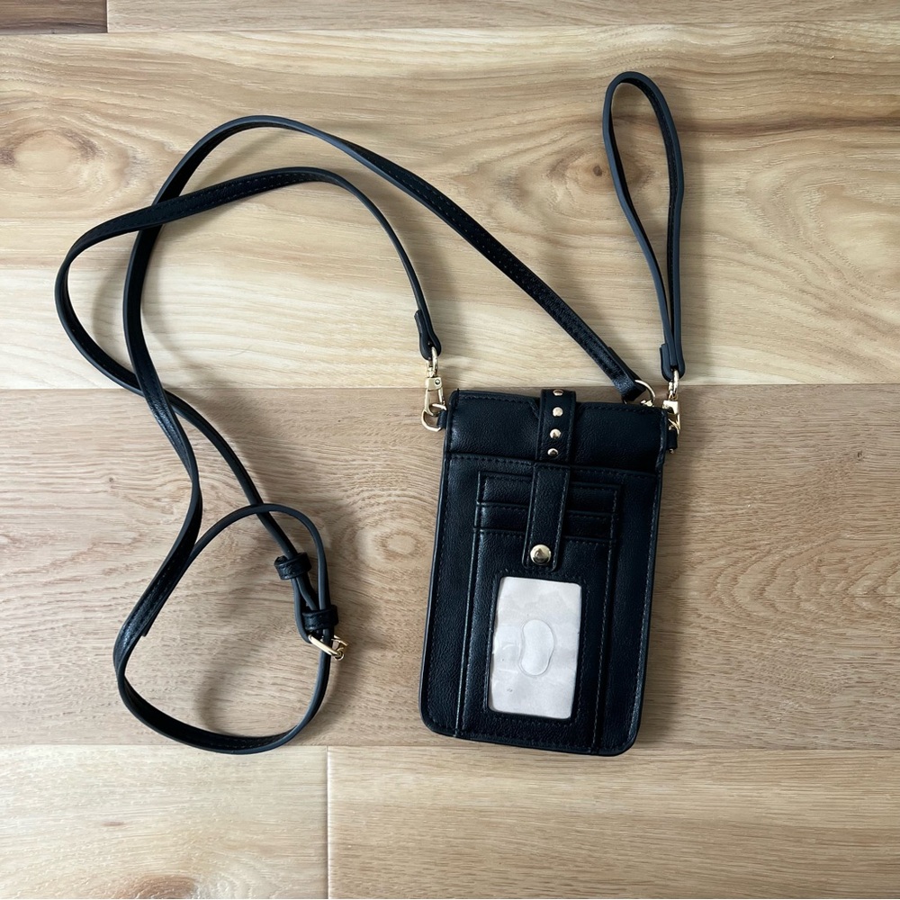 INC Ashlii Black Convertible Crossbody Wristlet